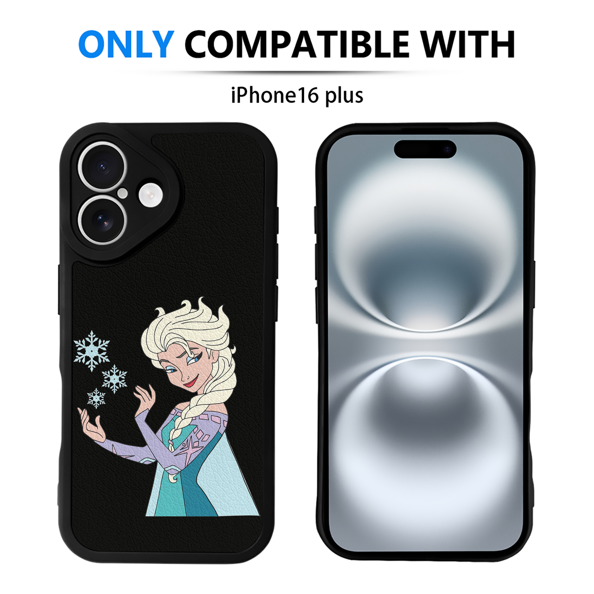 （画像用） アナと雪の女王 アンナ エルサ Frozen Anna Elsa 【iPhone 16シリーズ対応】シリコンスマホケース（レザー調） 材質：シリコン